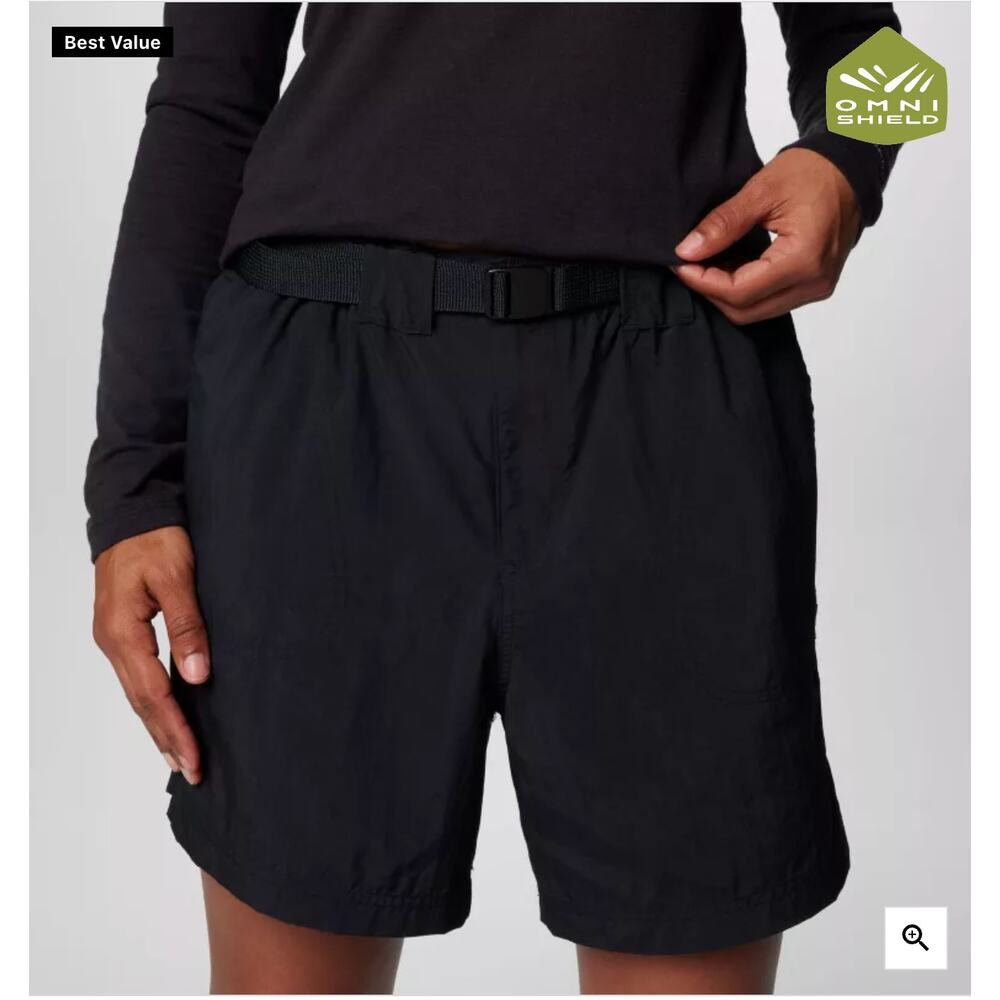 Columbia Women Sandy River II Cargo Black Shorts Size Large Water Activity - Picture 8 of 14